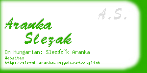 aranka slezak business card